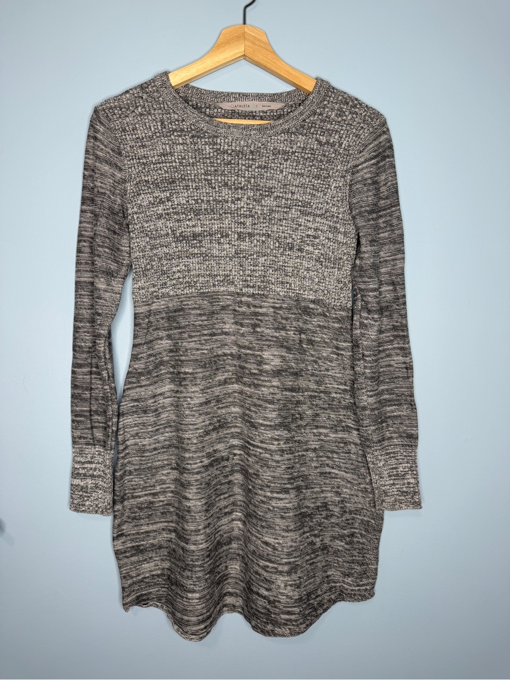 Athleta Marled Gray Long-Sleeve Knit Dress